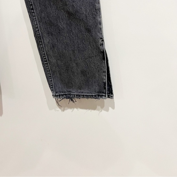 Abercrombie & Fitch 90's Straight Ultra High Rise Jeans Curve Love black slit - Picture 5 of 9